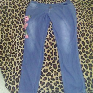 Floral Blue Jeans
